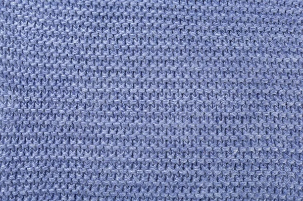 Blue Knitted Fabric Top View Large Pattern Textured Background — Stock Photo, Image