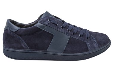 Erkekler mavi süet ayakkabıları, beyaz arka planda, izole