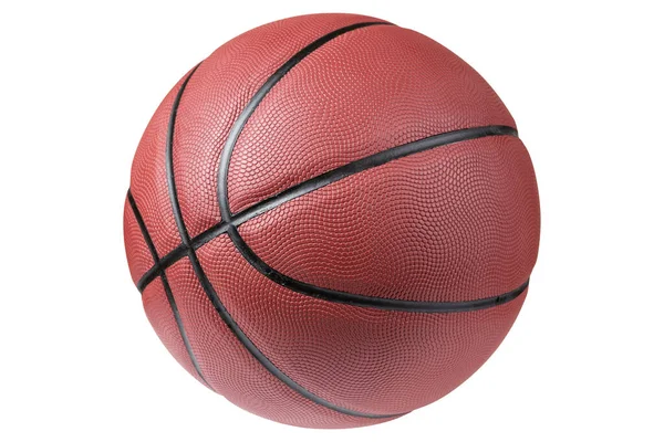 Basket Boll Klassisk Design Med Texturen Finne Vit Bakgrund Isolat — Stockfoto