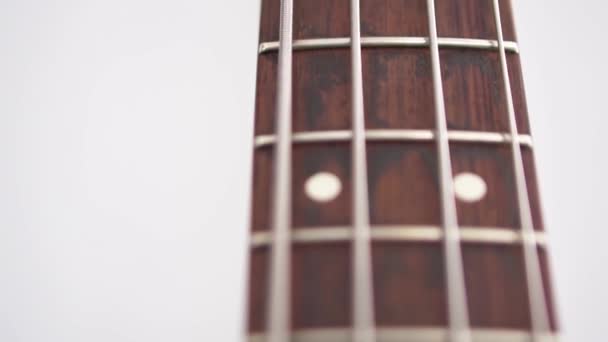 Gros Plan Sur Les Frets Guitare Basse — Video