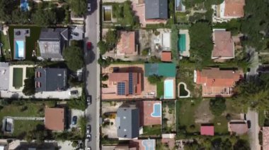 MAdrid 'deki Pozuelo de Alarcon şehrinin hava görüntüsü. İspanya 