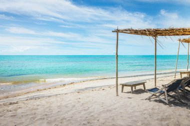 Porto Seguro praia do espelho plajı kırsal palapa, Bahia, Brezilya