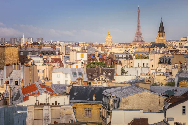Eiffel Tower Parisian Roofs Sunrise Paris France — стоковое фото