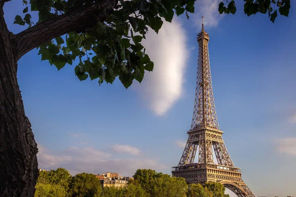Eiffel Torony Kilátás Trocadero Csendes Sarokból Párizs Franciaország — Stock Fotó