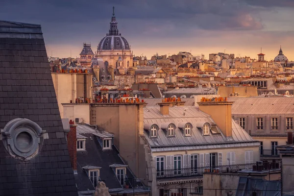 Quarter Latin Parisian Roofs Domes Golden Sunrise Paris France — ストック写真