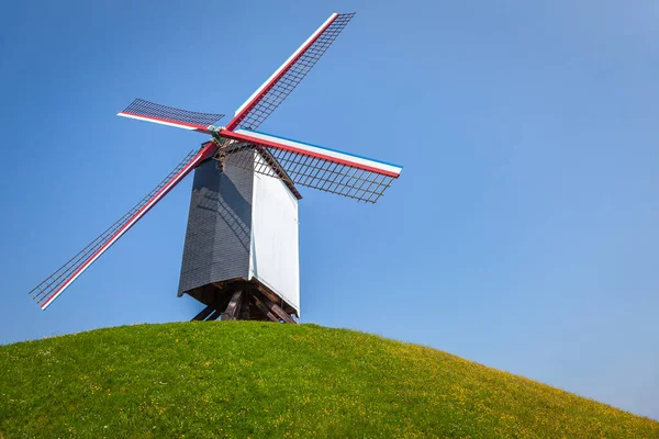 Rustic Wooden Windmills Bruges Public Park Belgium — Stockfoto