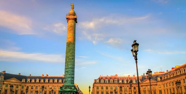 Place Vendome Column French Architecture Sunny Day Paris France — 图库照片