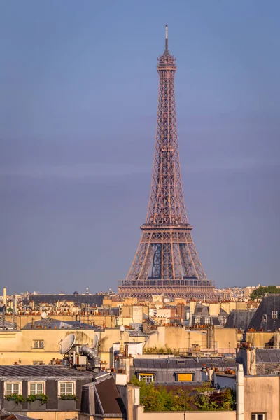 Eiffel Tower View Montparnasse Dramatic Sunset Paris France — стоковое фото