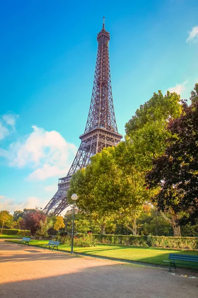 Eiffel Tower View Trocadero Gardens Sunny Day Paris France — ストック写真