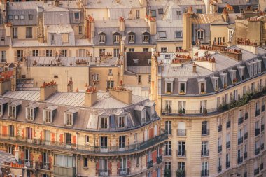 Montmartre Paris çatıları Gün doğumunda Paris, Fransa