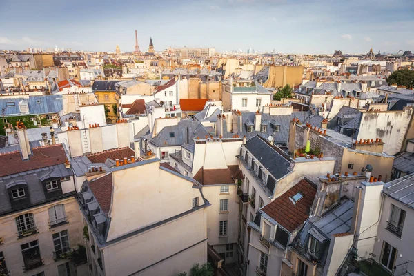 Eiffel Tower Parisian Roofs Sunrise Paris France — ストック写真