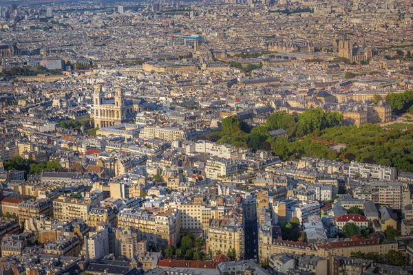 Luxembourg gardens, Montparnasse and Quarter latin roofs at sunrise Paris, France