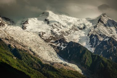 Mont Blanc Massif ice cap in Haute Savoie, Chamonix, French Alps, Eastern France