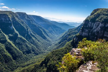 Canyon in idyllic rainforest Landscape - Rio Grande do Sul state, southern Brazil