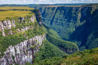 Canyon in idyllic rainforest Landscape - Rio Grande do Sul state, southern Brazil
