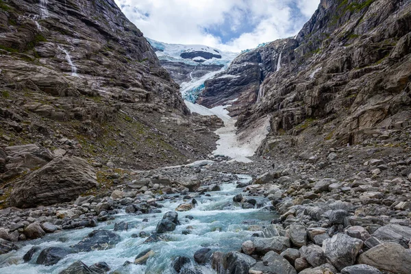 Briksdalsbreen Arm Jostedalsbreen Glacier Western Norway Scandinavia — Foto Stock