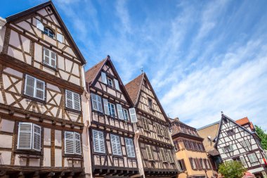 Colmar beautiful alsatian architecture at springtime with flowers, Eastern France
