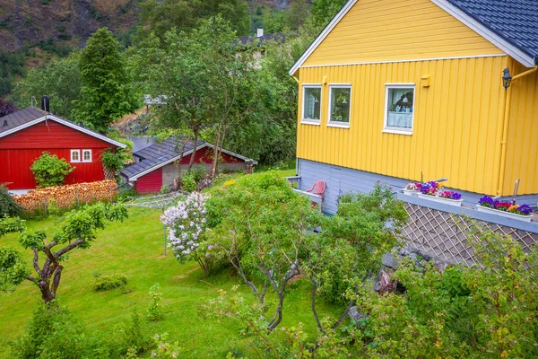 Norway Rorbus Farm Aurlandsfjord Branch Sognefjord Scandinavia — Foto de Stock