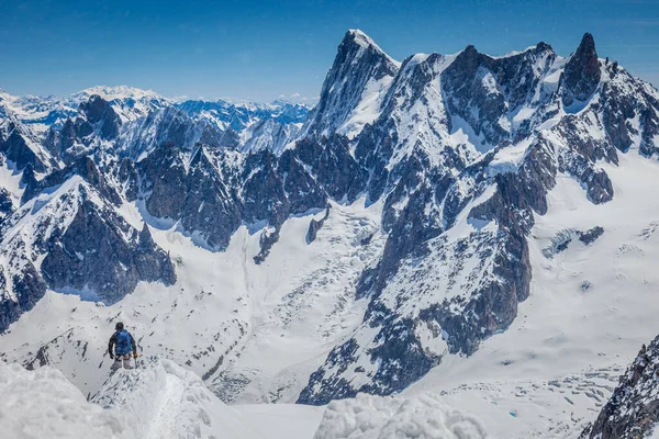Mont Blanc Massif ice cap in Haute Savoie, Chamonix, French Alps, Eastern France