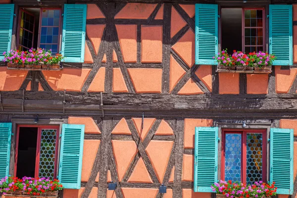 Colmar Beautiful Alsatian Architecture Springtime Flowers Eastern France — Fotografia de Stock