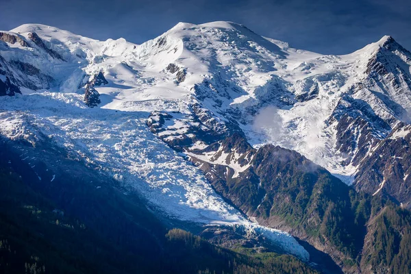 Mont Blanc Massif ice cap in Haute Savoie, Chamonix, French Alps, Eastern France