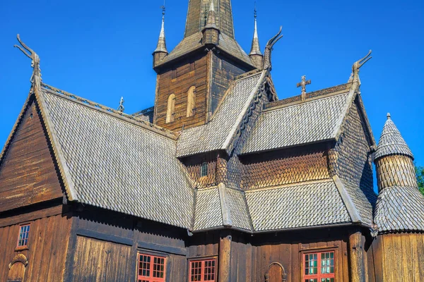 Lom Stave Wooden Catholic Church Norway Scandinavia — Stockfoto