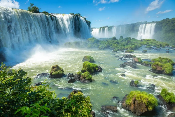Dramatic Iguacu Falls Southern Brazil Sunny Day South America — Stock fotografie