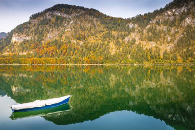 Sylvenstein Lake in Bavarian Alps at golden autumn, Southern Germany, near Austria clipart