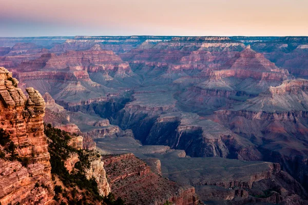 Grand Canyon South Rim Silhouette Golden Sunset Arizona United States — Stock Photo, Image