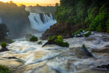 Iguazu Falls dramatic landscape, view from Argentinian side, South America