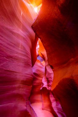 Antelope slot canyon illuminated by sunlight, Page, Arizona, United States