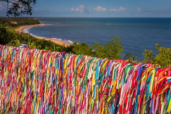 Ленты Beach Colorful Lord Bonfim Символизируют Веру Удачу Транкозо Bahia — стоковое фото