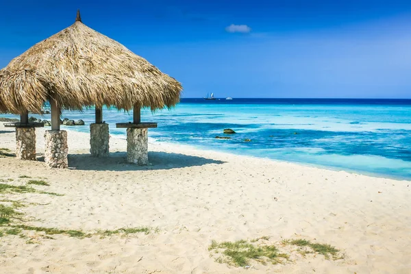 Tropiskt Paradis Aruba Arashi Idyllisk Karibisk Strand Solig Dag Med — Stockfoto