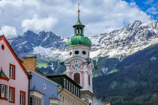 Innsbruck Óvárosi Városkép Karwendel Hegyek Tirol Ausztria — Stock Fotó