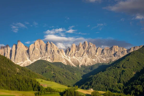 Magdalena Funes Valley Pinnacles Dramatic Sunset Dolomites Italy — Photo