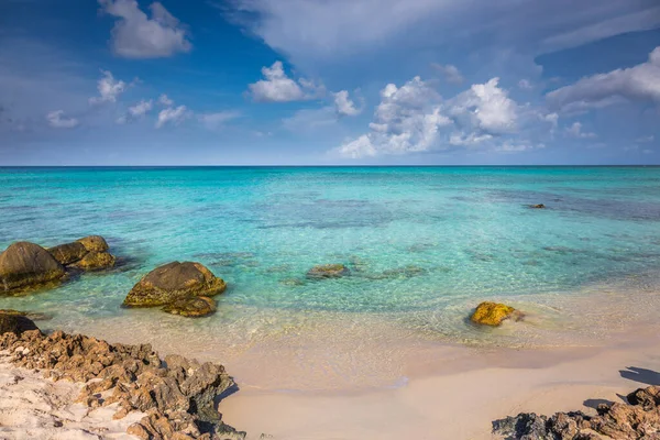 Tropical Paradise Aruba Idyllic Caribbean Beach Sunny Day Dutch Antilles — 스톡 사진