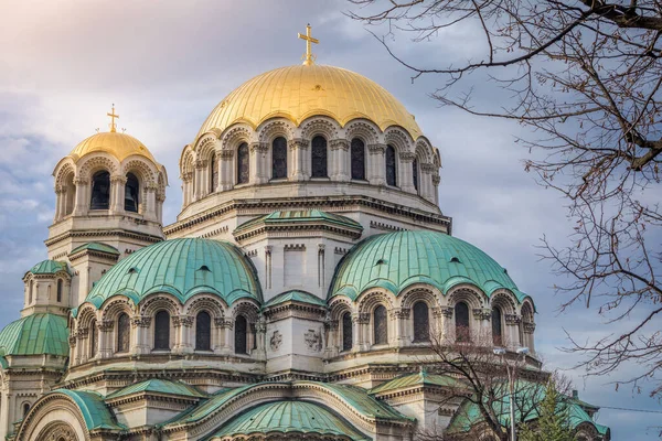 Alexander Nevski Cathedral Sofia Dramatic Sunset Bulgaria Eastern Europe — Stock fotografie