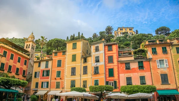 Portofino Com Edifícios Coloridos Luxo Pequeno Porto Baía Ligúria Itália — Fotografia de Stock