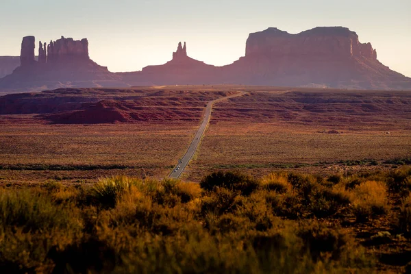 Highway Road Highway 163 Monument Valley Sunset Arizona United States — Stock fotografie