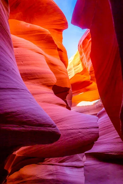Antelope Slot Canyon Illuminated Sunlight Page Arizona United States — стоковое фото