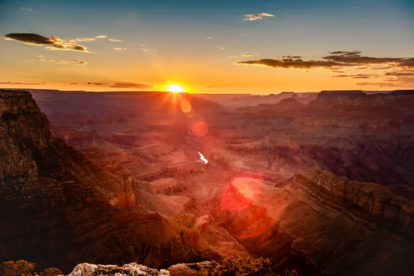 Grand Canyon South Rim Colorado River Sunset Arizona United States — Φωτογραφία Αρχείου