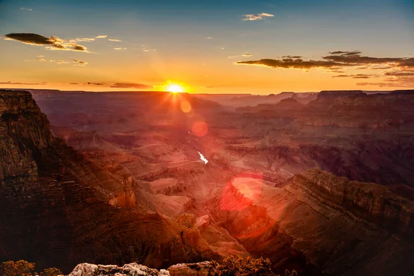 Grand Canyon south rim and Colorado River at sunset, Arizona, United States