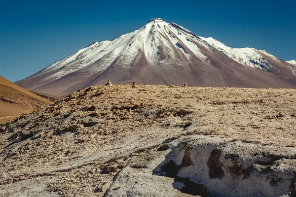 Deserto Atacama Vulcano Paesaggio Arido Nel Cile Settentrionale Confine Con — Foto Stock