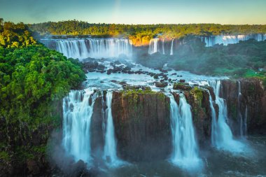 Iguazu Falls dramatic landscape, view of Argentinian side, South America clipart