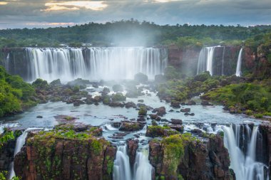 Iguazu Falls dramatic landscape, view from Argentinian side, South America clipart