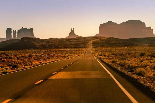 Highway Road Highway 163 Monument Valley Sunset Arizona United States — Zdjęcie stockowe