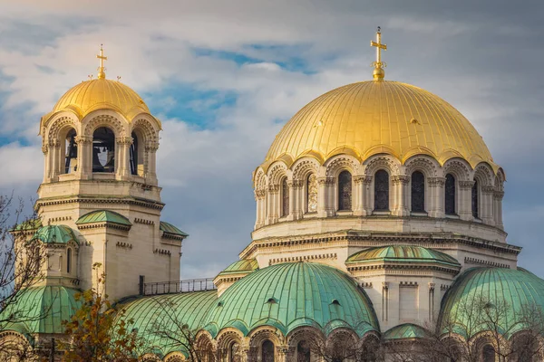 Alexander Nevski Cathedral Sofia Dramatic Sunset Bulgaria Eastern Europe — Stockfoto