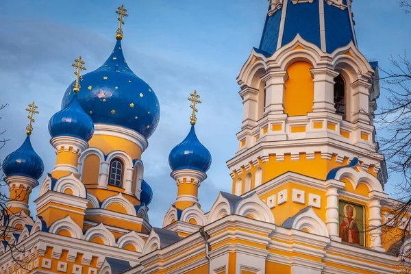 Sint Nicolaas Russisch Orthodoxe Kerk Bij Zonsondergang Brest Wit Rusland — Stockfoto