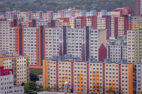 Bloques Patrones Pisos Renovados Era Del Comunismo Soviético Bratislava República — Foto de Stock