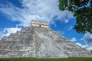 Kukulkan El Castillo, Maya Piramidi Chichen Itza, Yucatan, Meksika